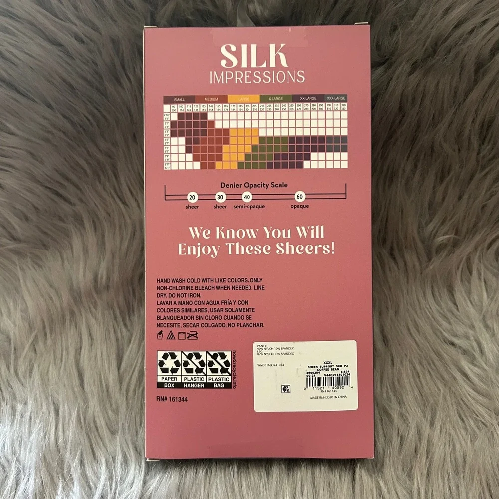 Silk Impressions Medium Support Sheer Tights Women XXXL Coffee Bean High Waisted